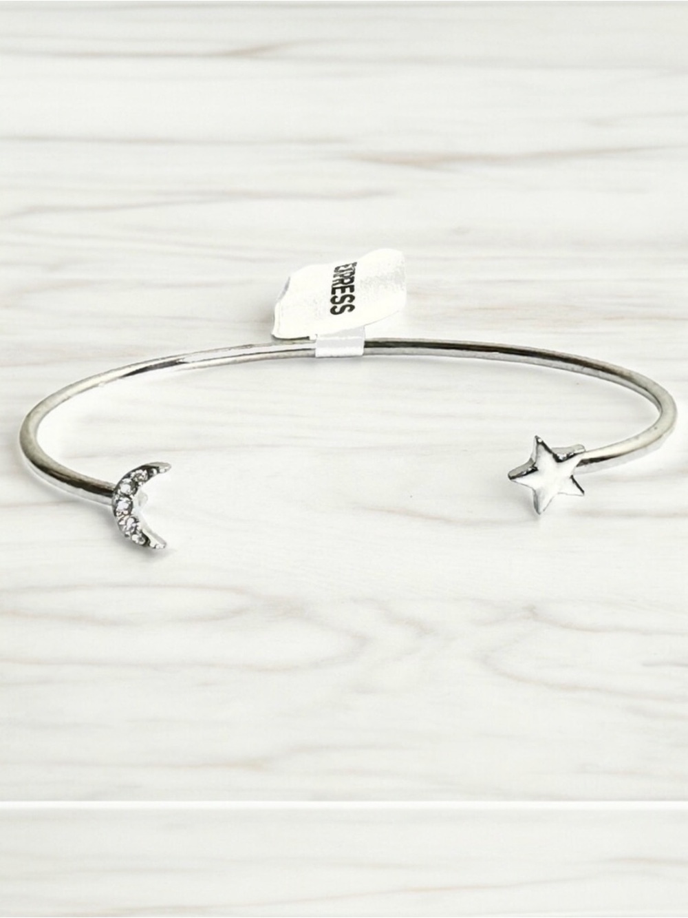 Express Moon & Star Open Bangle Bracelet